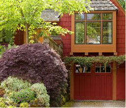 Red garage door